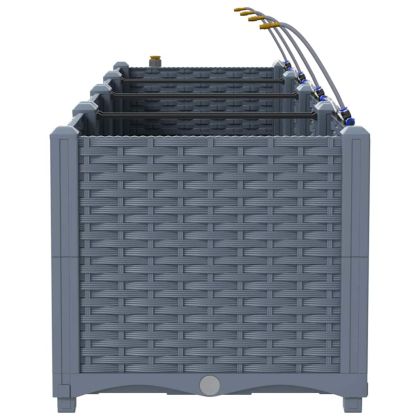 Градински саксии Светлосиво 120 x 40 x 37.5 см Стомана