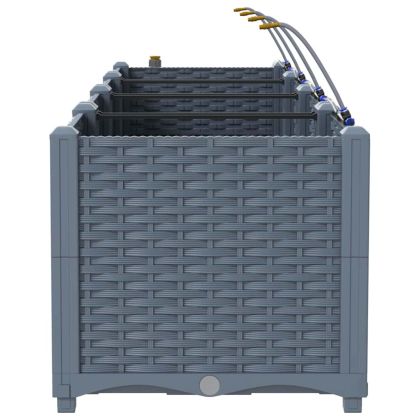 Градински саксии Светлосиво 160 x 40 x 37.5 см Стомана