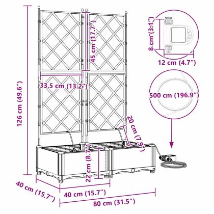 Градински саксии Светлосиво 80 x 40 x 126 см Стомана