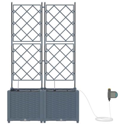 Градински саксии Светлосиво 80 x 40 x 142 cm Стомана