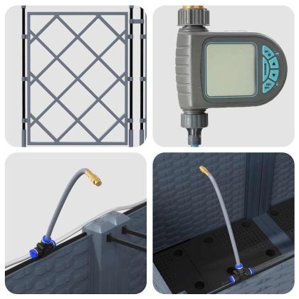 Градински саксии Светлосиво 80 x 40 x 142 cm Стомана