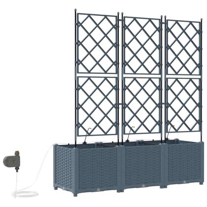 Градински саксии Светлосиво 120 x 40 x 142 cm Стомана