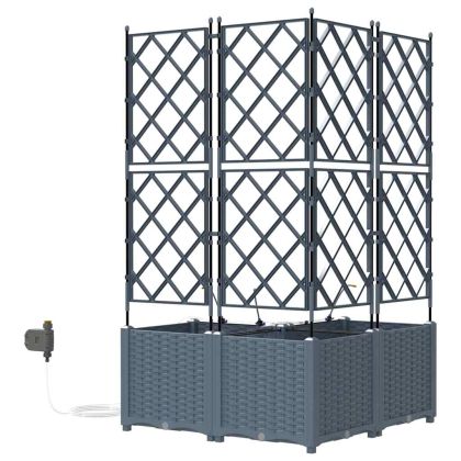 Градински саксии Светлосиво 80 x 80 x 142 см Стомана