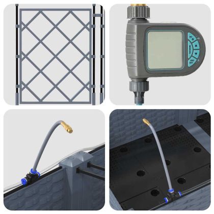 Градински саксии Светлосиво 120 x 120 x 126 см Стомана