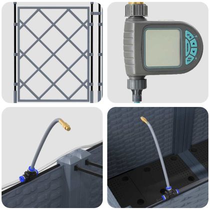 Градински саксии Светлосиво 120 x 120 x 142 см Стомана