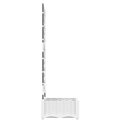 Градинска саксия с решетка Бяло 40 x 40 x 125.5 см ПП