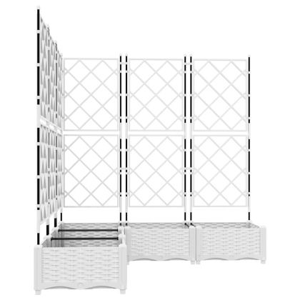 Градинска саксия с решетка 5 pcs Бяло 120 x 120 x 125.5 см ПП