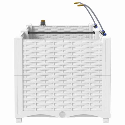 Градински саксии Бяло 80 x 40 x 37.5 см Стомана