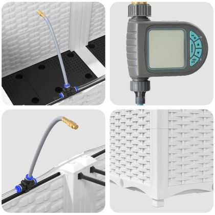 Градински саксии Бяло 80 x 40 x 37.5 см Стомана