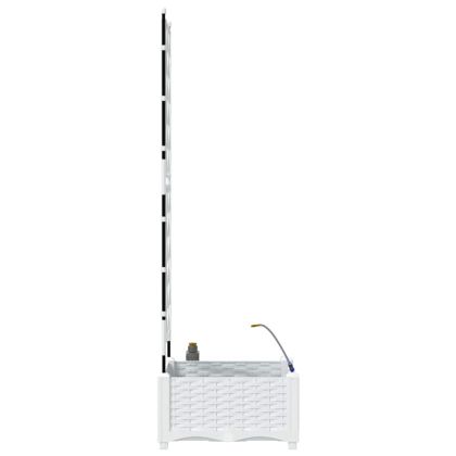 Градински саксии Бяло 40 x 40 x 126 см Стомана