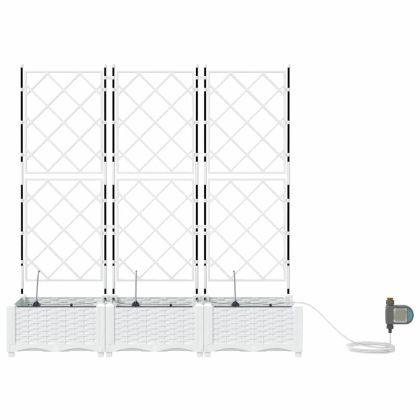 Градински саксии Бяло 120 x 40 x 126 см Стомана