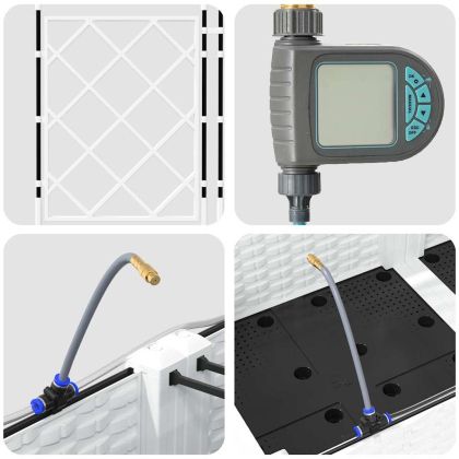 Градински саксии Бяло 120 x 40 x 126 см Стомана