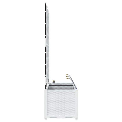 Градински саксии Бяло 120 x 40 x 142 cm Стомана