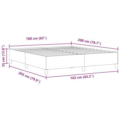 Рамка за легло Светлосиво 160 x 200 cm Кадифе