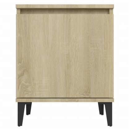 Нощни шкафчета с метални крака, сонома дъб, 40x30х50 см