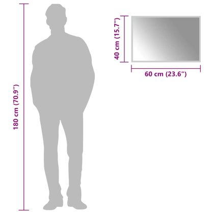 LED огледало за баня, 60x40 см