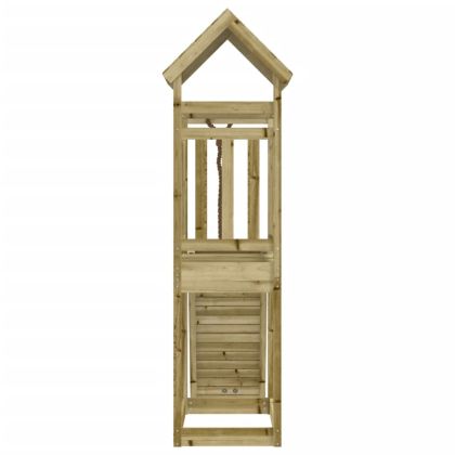 Къща за игра със стена за катерене, импрегниран бор масив