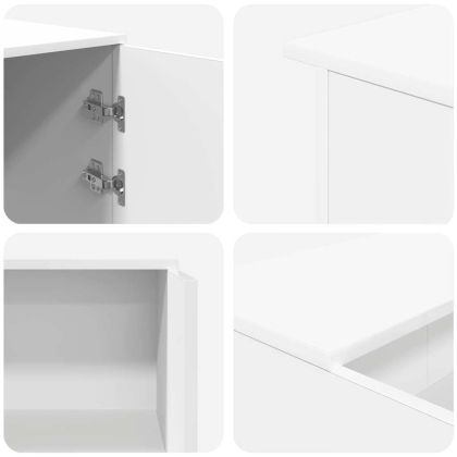 Рецепционно бюро, бяло, 180x50x103,5 см, инженерно дърво