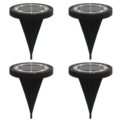 Соларни земни лампи със земни шипове външни 4 бр топло бяло