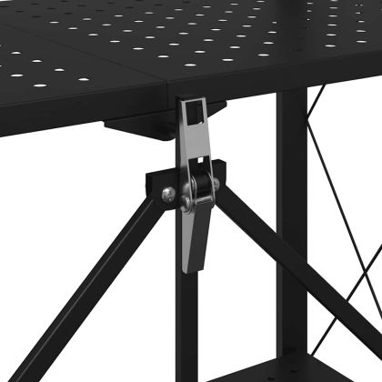 Рафт за съхранение на колелца, черен, 71x34x88 см, стомана