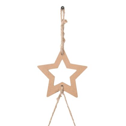 Висяща коледна елха със звезда на върха 74x150 см, естествен клон