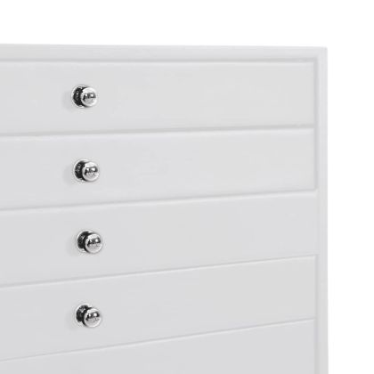 Кутия за бижута 10-слойна с държачи за часовници, бяла, 29x20,5x40,5 см