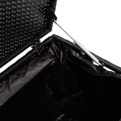 Градинска кутия за съхранение, черна, 110x50x58 см, полиратан