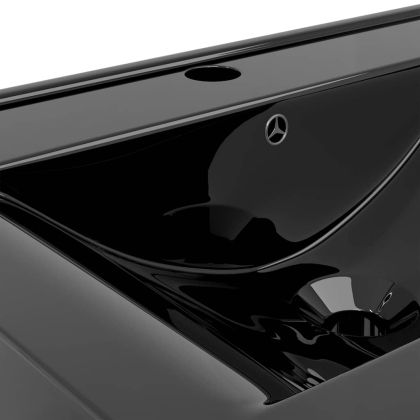 Керамична мивка лукс правоъгълна с отвор за кран черна 60х46 см