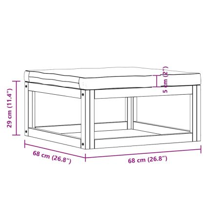 Табуретка, тъмносива възглавница, акациево дърво масив