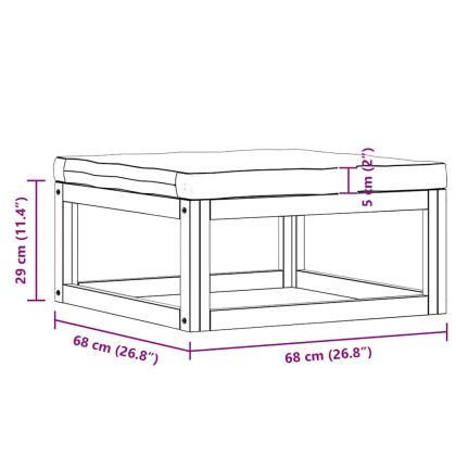 Табуретка, кремава възглавница, акациево дърво масив