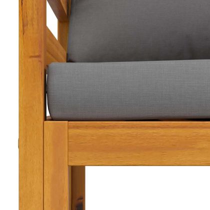 Градински стол с тъмносиви възглавници, акация масив