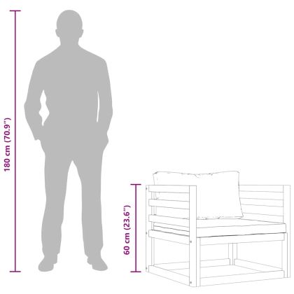 Градински стол с кремави възглавници, акациево дърво масив