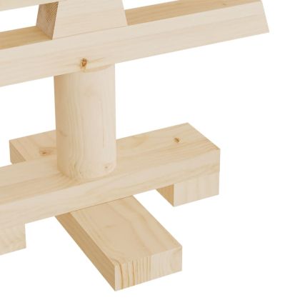 Дървени коледни елхи за декорация, 3 бр, бор масив