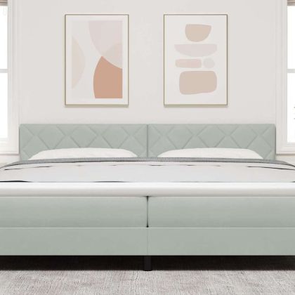 LED глава с таблото Светлосиво 200 cm Изкуствена