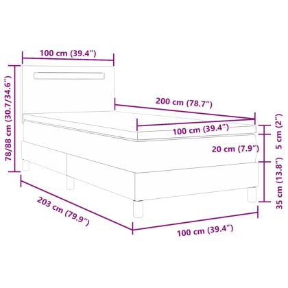 Леглова рамка с матрак Черно 100 x 200 cm Изкуствена кожа