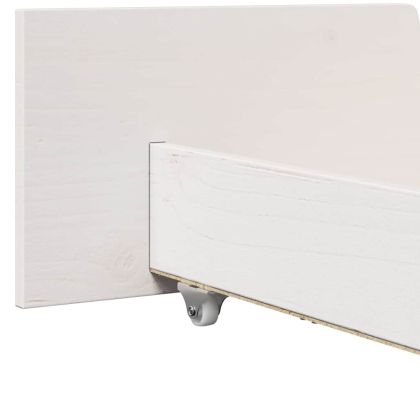 Рамка за легло с таблото Бяло 200 x 200 cm Солидно борово дърво