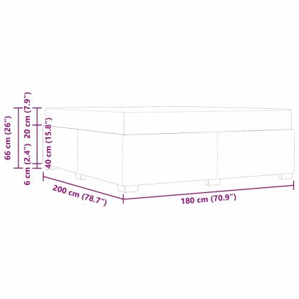 Рамка за легло с матрак Сив 180 x 200 cm текстил