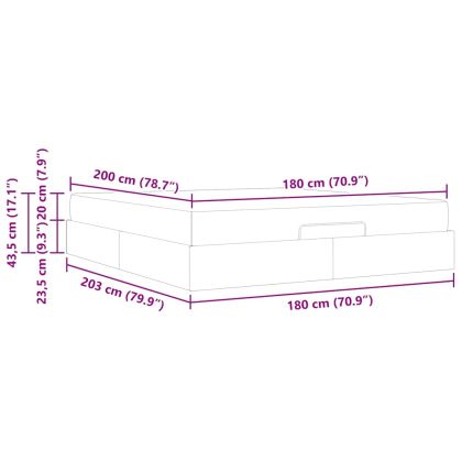 Рамка за легло Тъмносив 180 x 200 cm Кадифе