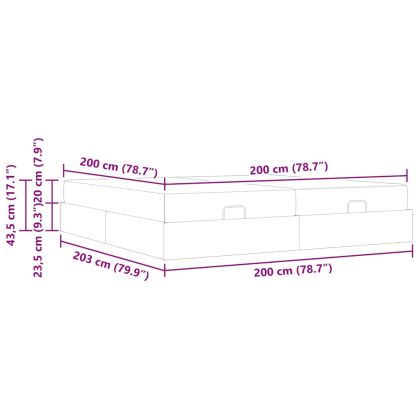 Рамка за легло Тъмносив 200 x 200 cm Кадифе