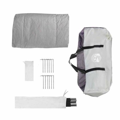 Палатка за басейн с покрив Сив 366 x 305 x 231 см Полиестер