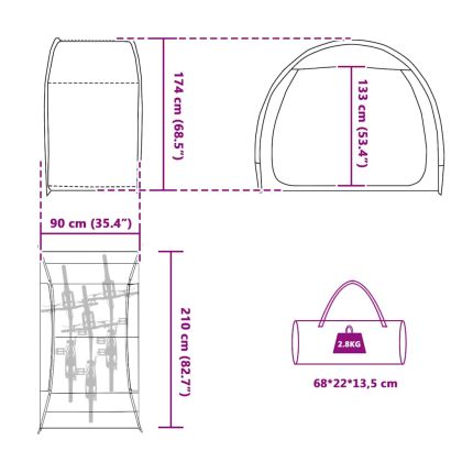 Палатка за съхранение на велосипеди Зелен 210 x 90 x 174 см