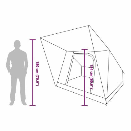 Къмпинг наметало Сив и оранжев 282 x 225 x 154 см тафта