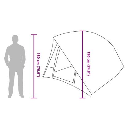 Къмпинг наметало с покрив Зелен 320 x 275 x 190 см тафта