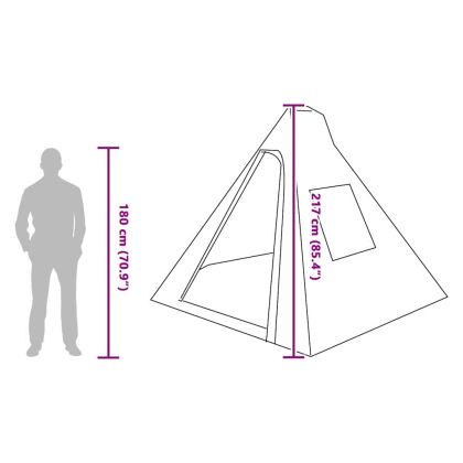 Палатка типи с покрив Синьо 383 x 338 x 217 см тафта