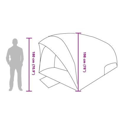 тунелна палатка с покрив Синьо 410 x 285 x 198 см тафта