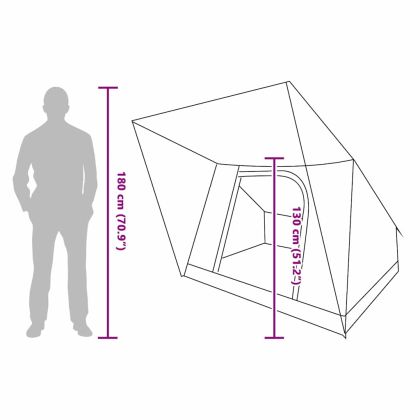 Къмпинг наметало Сив и оранжев 223 x 163 x 130 см тафта