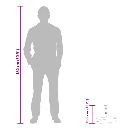 Основа за чадър, гранит, правоъгълна, 25 кг