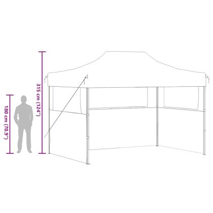 Сгъваема парти шатра с 3 странични стени 3х4 м стомана кремава