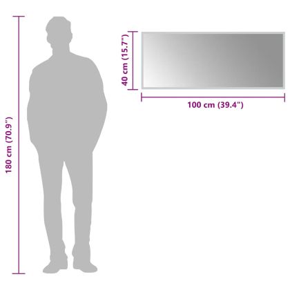 LED огледало за баня, 100x40 см