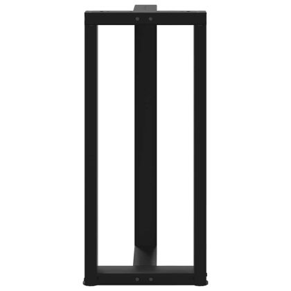 Крака за бар маса, Т-образни, 2 бр., черни, 40x35x(90-91) см, стомана